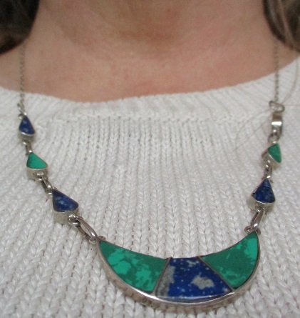 xxM1346M A Mexican silver 950 and enamel necklace